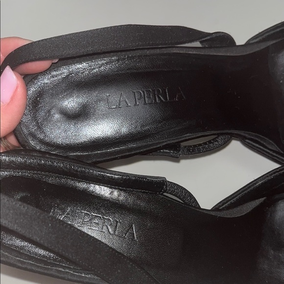 La Perla women’s size 38 Elegant Black sling back Heels / preowned/ vintage look - Picture 9 of 12